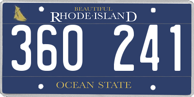 RI license plate 360241