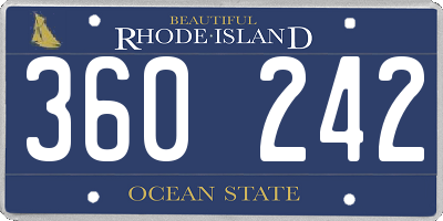 RI license plate 360242