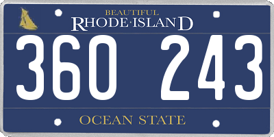 RI license plate 360243