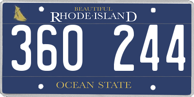 RI license plate 360244