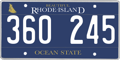 RI license plate 360245