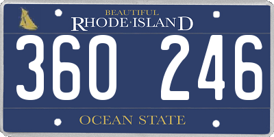 RI license plate 360246