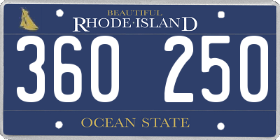 RI license plate 360250