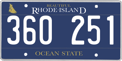 RI license plate 360251