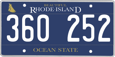 RI license plate 360252