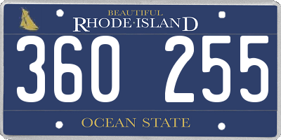RI license plate 360255
