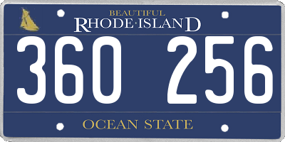 RI license plate 360256