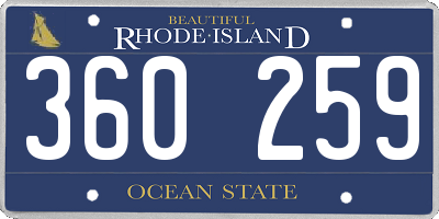 RI license plate 360259