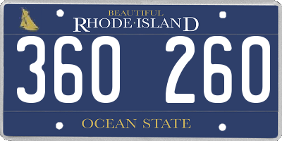 RI license plate 360260