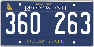 RI license plate 360263