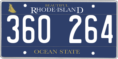 RI license plate 360264