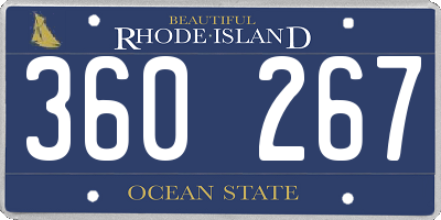 RI license plate 360267
