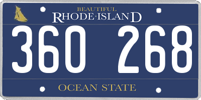 RI license plate 360268