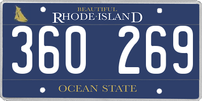 RI license plate 360269