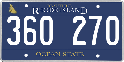 RI license plate 360270