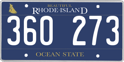 RI license plate 360273