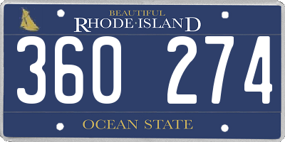 RI license plate 360274