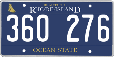 RI license plate 360276
