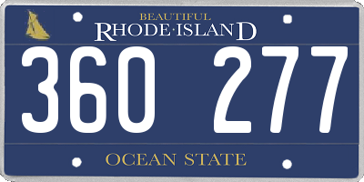 RI license plate 360277