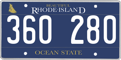 RI license plate 360280