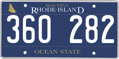 RI license plate 360282