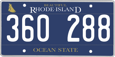 RI license plate 360288