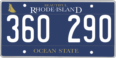 RI license plate 360290