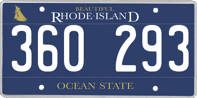 RI license plate 360293