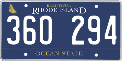 RI license plate 360294