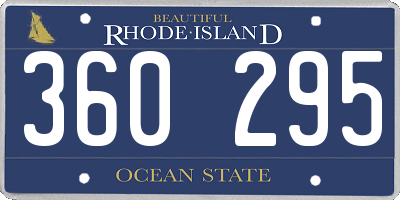 RI license plate 360295