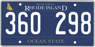 RI license plate 360298