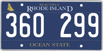 RI license plate 360299