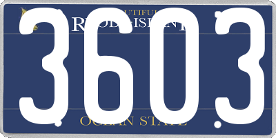 RI license plate 3603