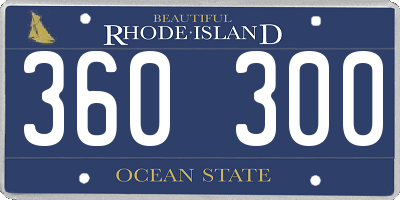 RI license plate 360300