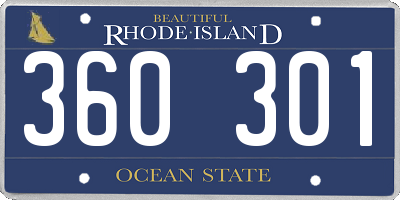 RI license plate 360301