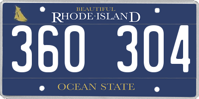 RI license plate 360304