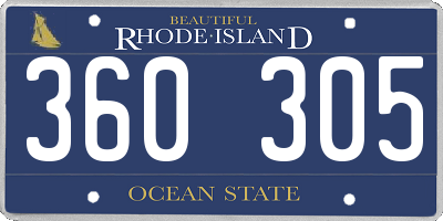 RI license plate 360305
