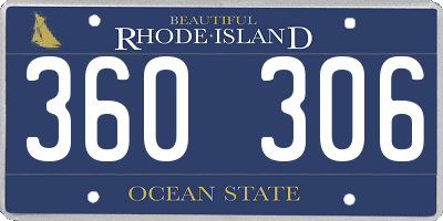 RI license plate 360306