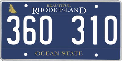 RI license plate 360310