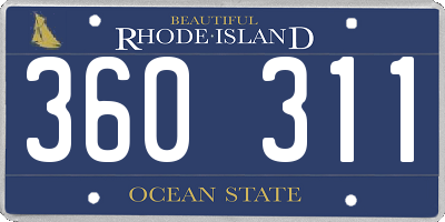 RI license plate 360311