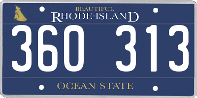 RI license plate 360313