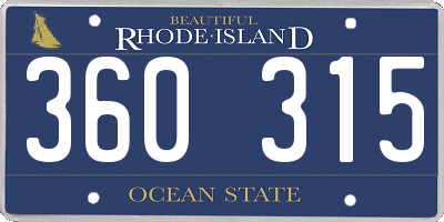 RI license plate 360315