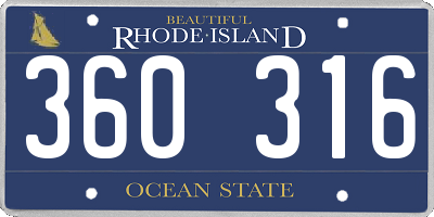 RI license plate 360316
