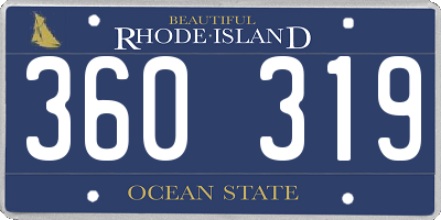 RI license plate 360319