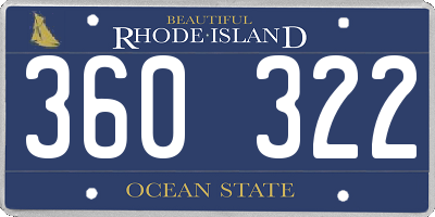 RI license plate 360322