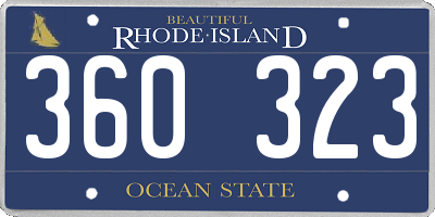 RI license plate 360323