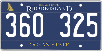 RI license plate 360325