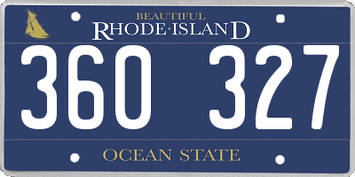 RI license plate 360327