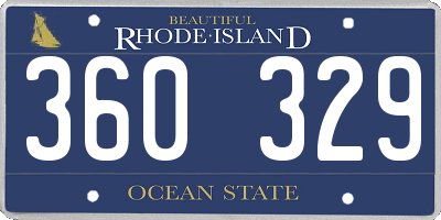 RI license plate 360329