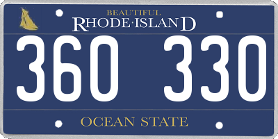 RI license plate 360330